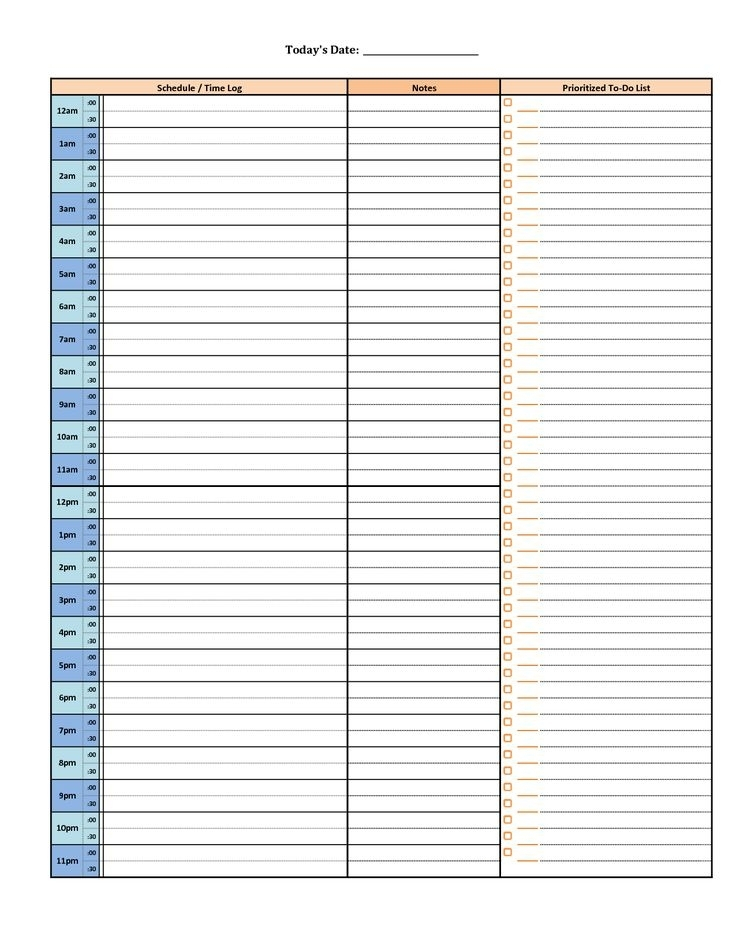 15 Minute Day Planner | Ten Free Printable Calendar 20202021 with Daily Calendar With 15 Minute Time Slots