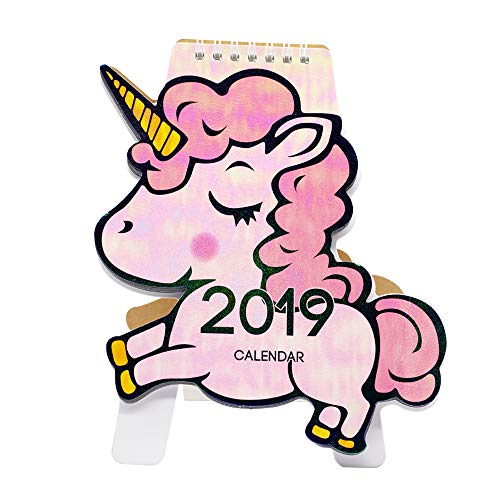 2019 Mini Calendar Flip Monthly Desk Calendar (Unicorn with Advice From A Unicorn Desk Calendar