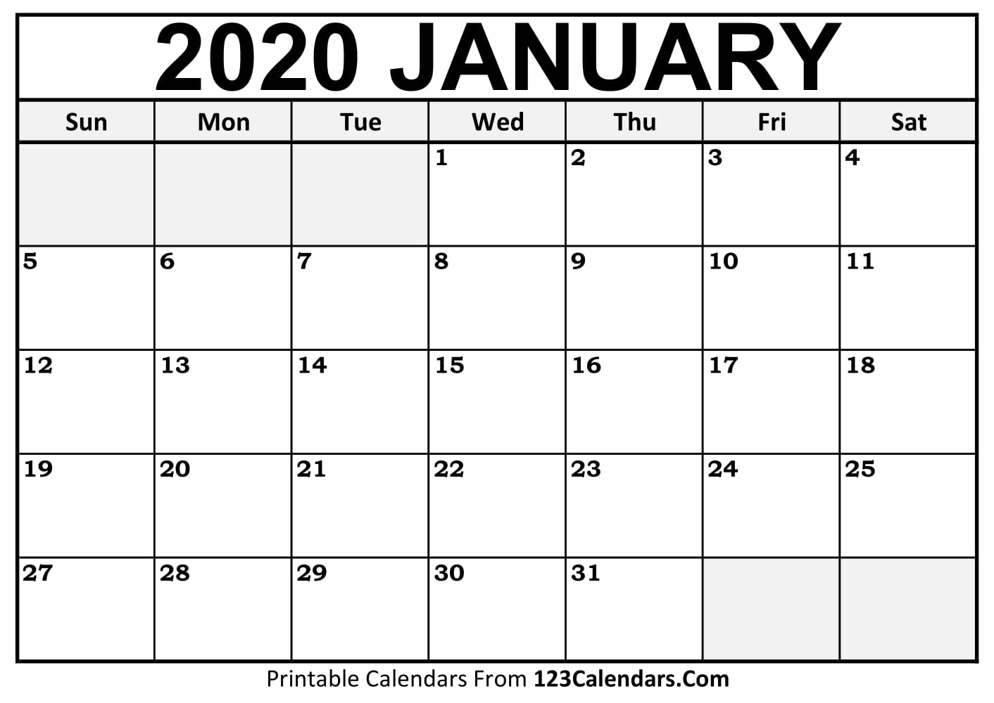 2020 Fill In Calendar  Calendar Inspiration Design with Fill In Calendar