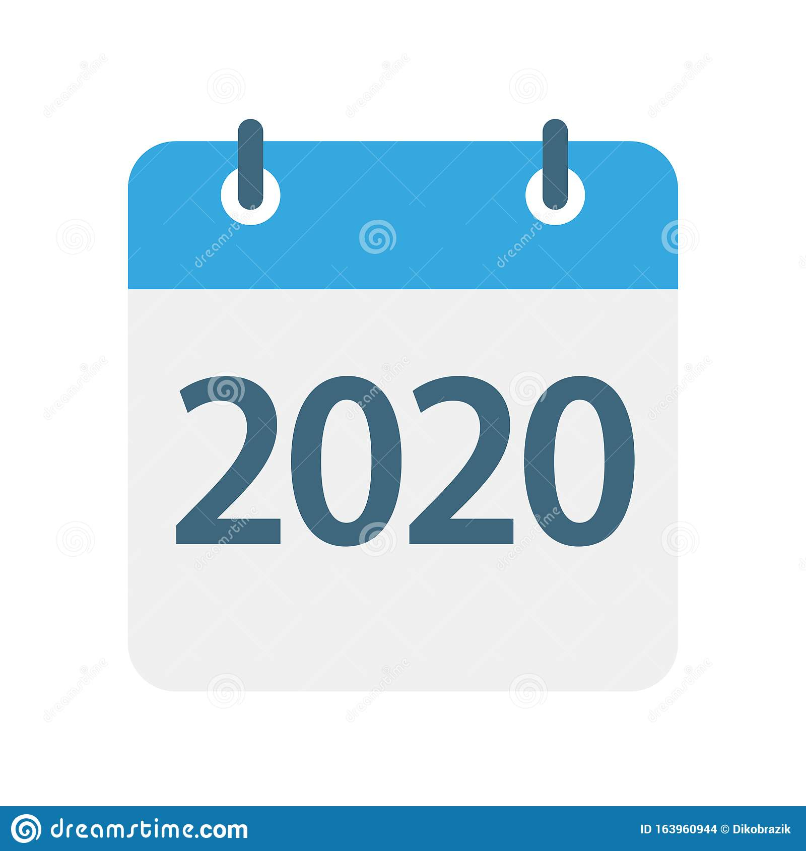 2020 Year  Calendar Leaf Icon. Vector Illustration Stock pertaining to Year Calendar Icon