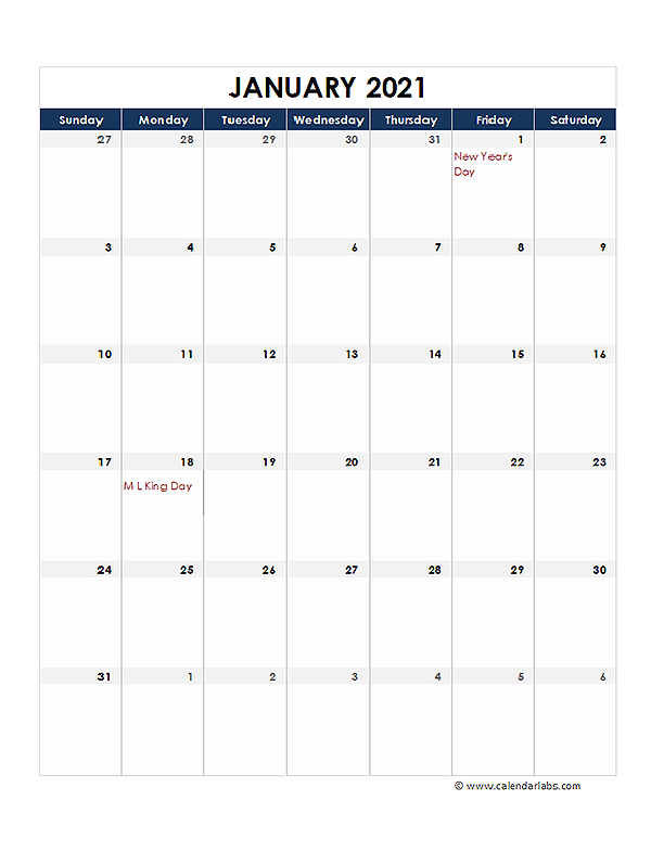 2021 Excel Monthly Calendar Template  Free Printable intended for 2021 Word Calendar Wincalendar