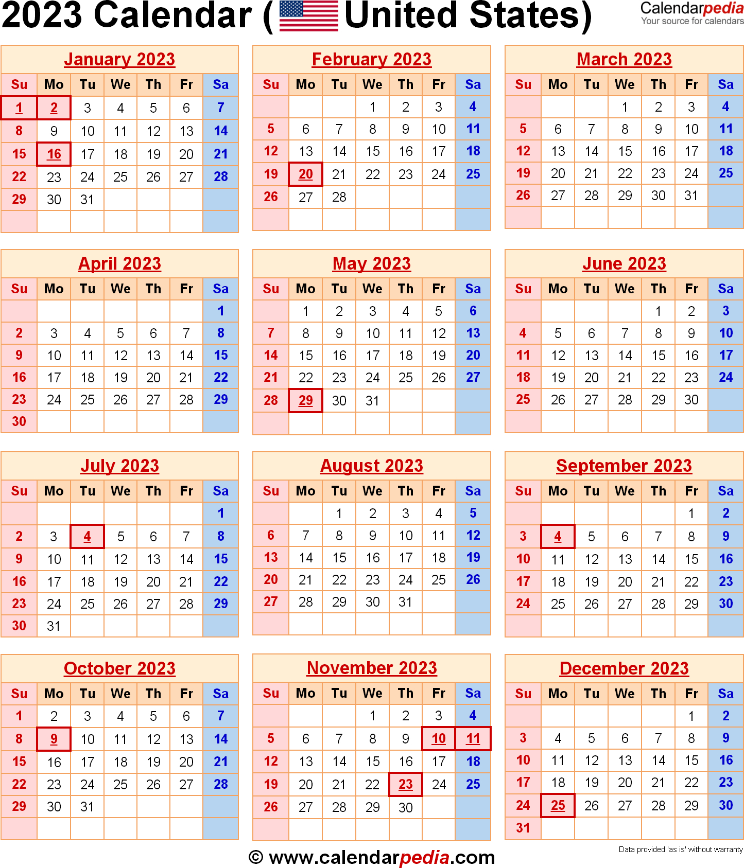 2023 Calendar With Federal Holidays intended for Federal Holidays 2025