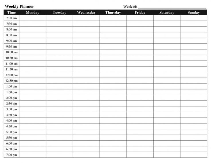 24 Hour Day Planner | Weekly Planner Template, Daily with regard to Blank 5 Day Calendar