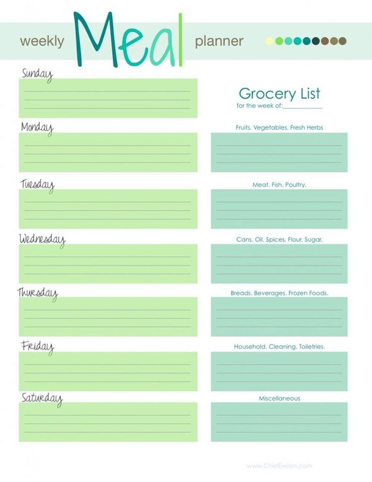 25Daysgroup 12114: Meal Planning Suggestion 1 Of 2 in 12 Week Planner Template