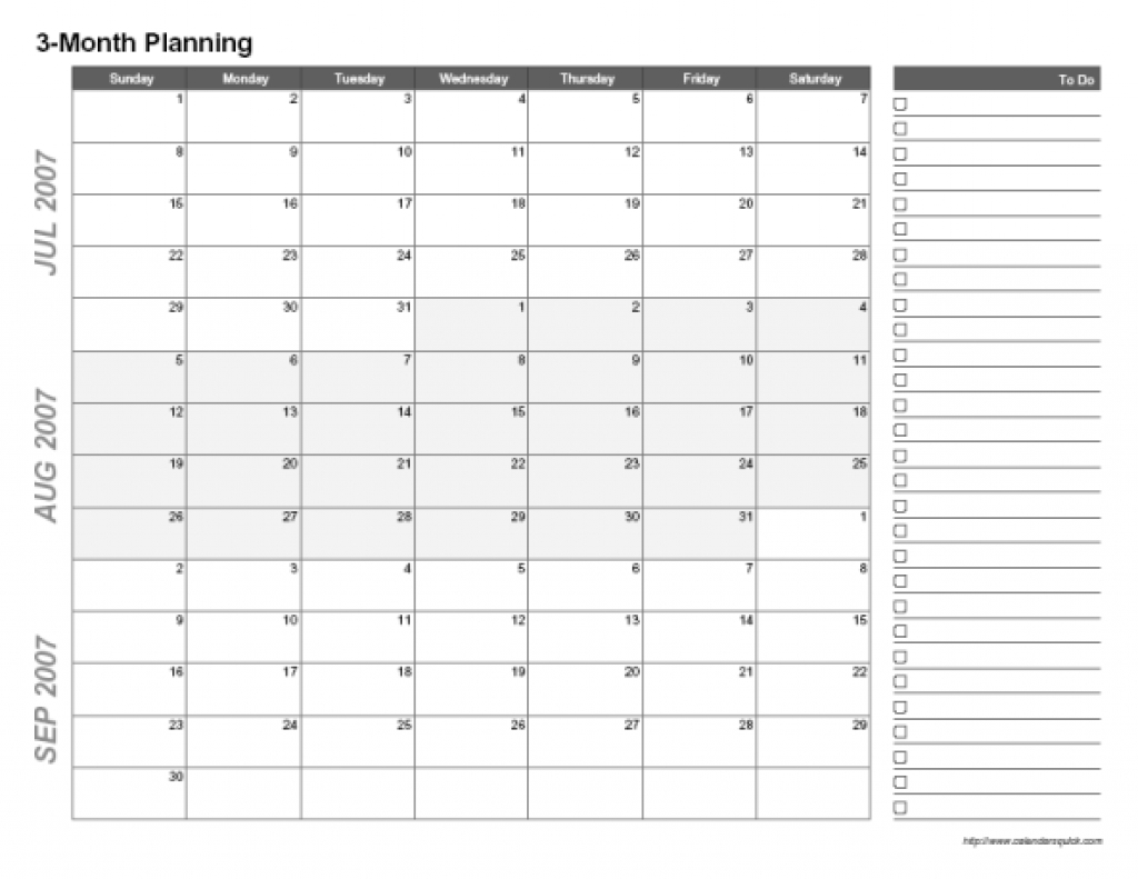 3 Month Blank Calendar Template | Paspas with regard to Blank 3 Month Calendar