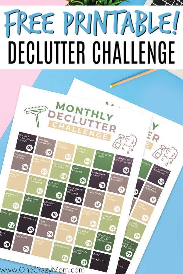 30 Day Declutter Challenge  Free Declutter Challenge inside 30 Day Declutter Challenge Calendar