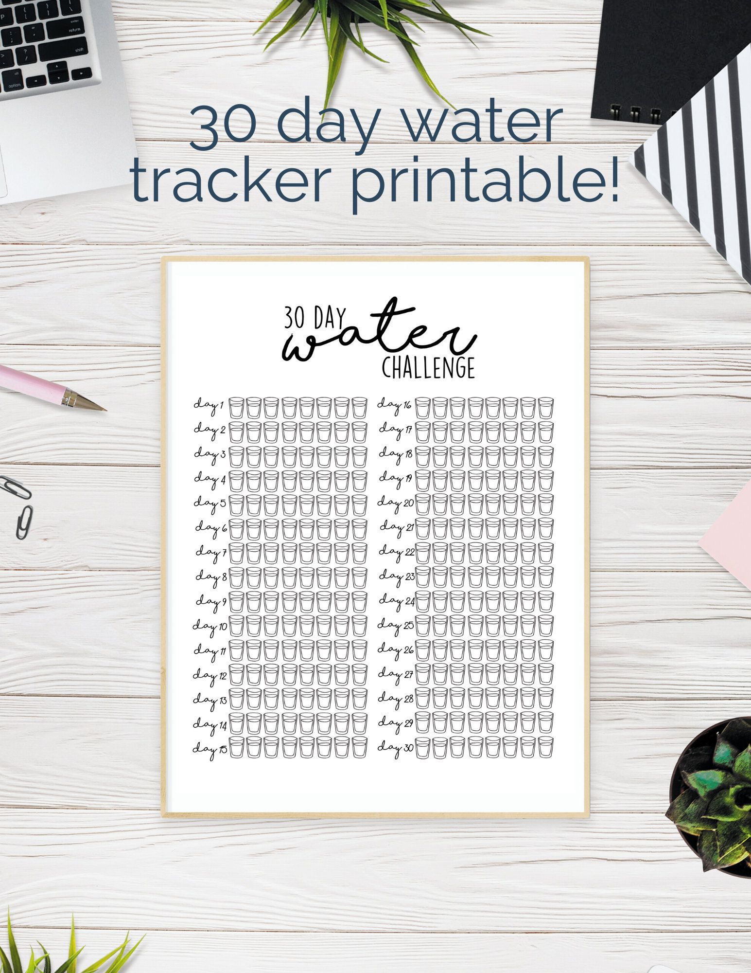 30 Day Water Challenge Printable | Water Intake Tracker In with regard to 30 Day Water Challenge Printable
