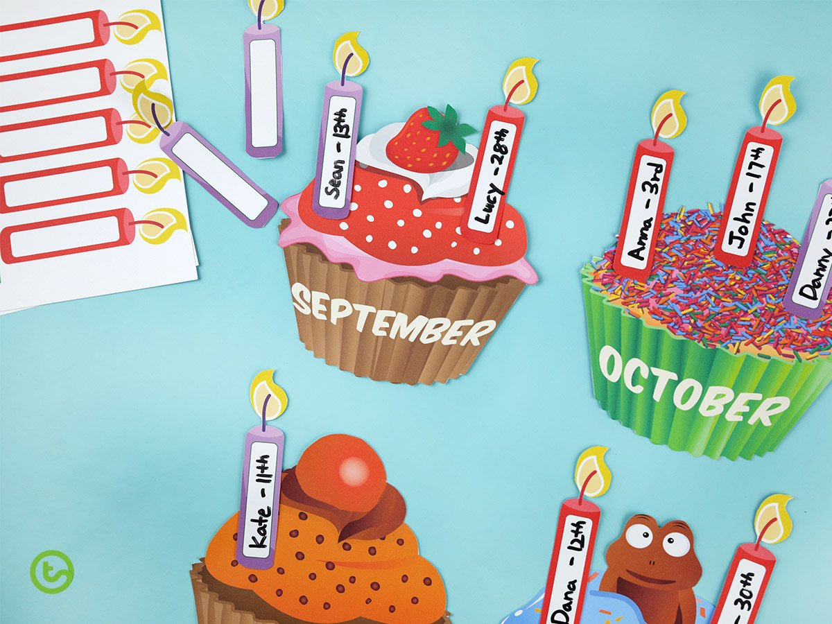 5 Fun And Unique Birthday Wall Ideas | Printable Displays in Cupcake Birthday Display