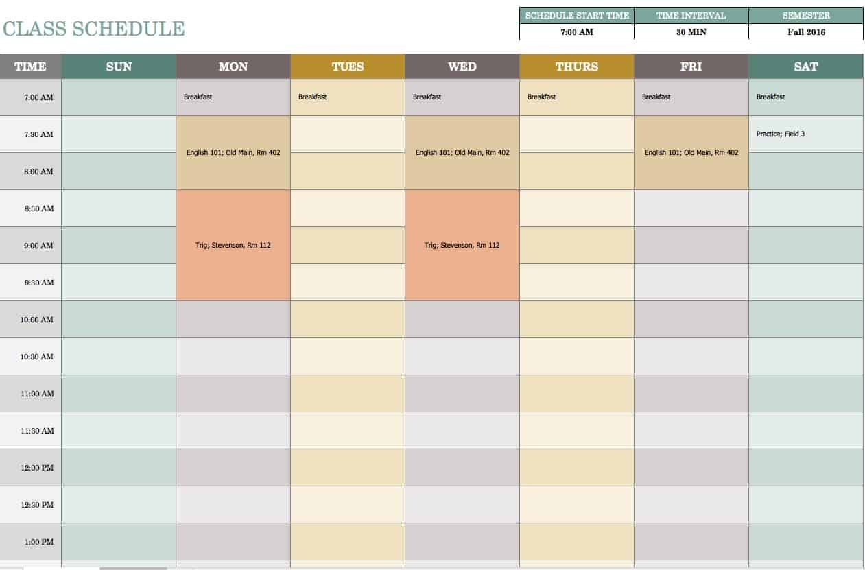7 Day Calendar Template Excel | Free Calendar Template Example pertaining to 7 Day Week Calendar Printable