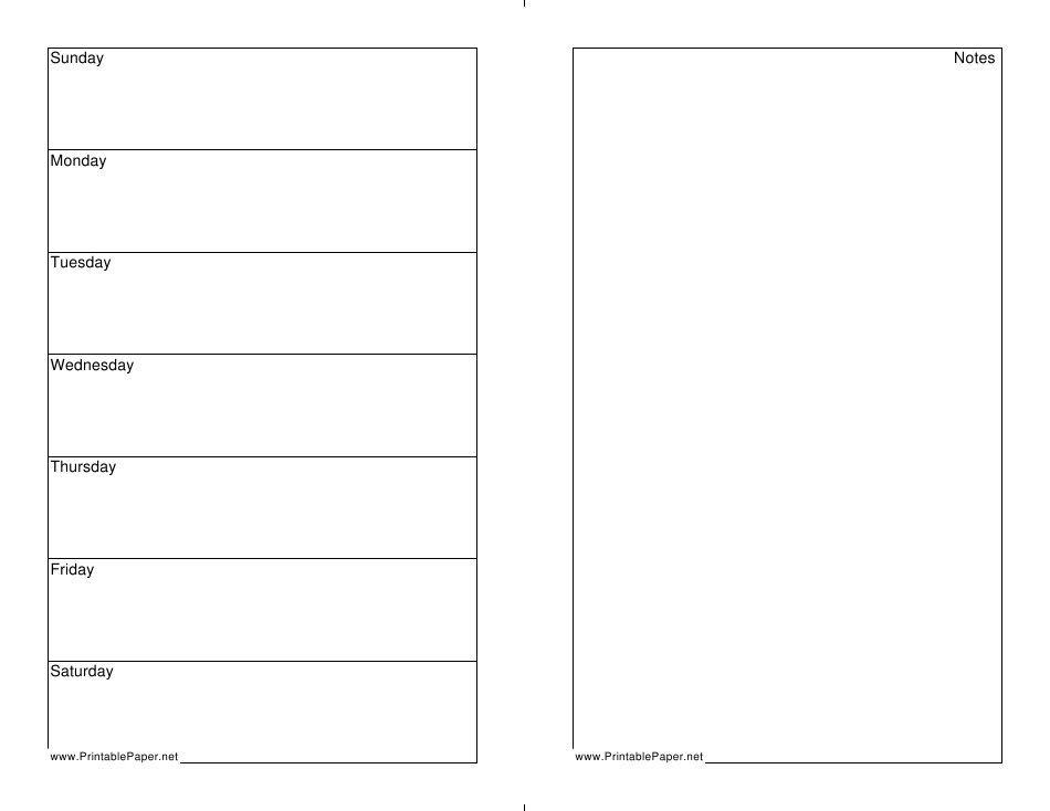 7 Day Weekly Planner Template Download Printable Pdf throughout 7 Day Planner Template