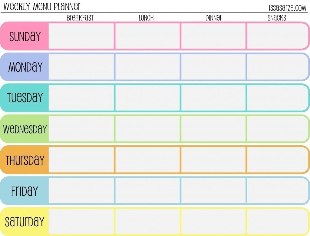 7 Days A Week Planner  Calendar Inspiration Design for 7 Day Weekly Planner Template