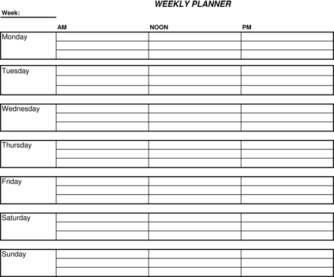 7+ Free Weekly Planner Template &amp; Schedule Planners (Word inside Am Pm Calendar Template