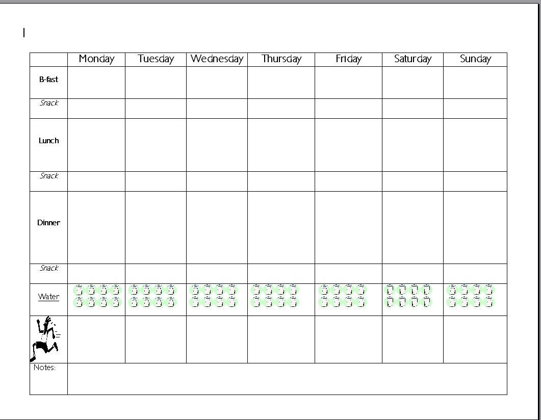 7Day Meal Planner Template | Meal Plan Charts Forbidden pertaining to 7 Day Planner Template