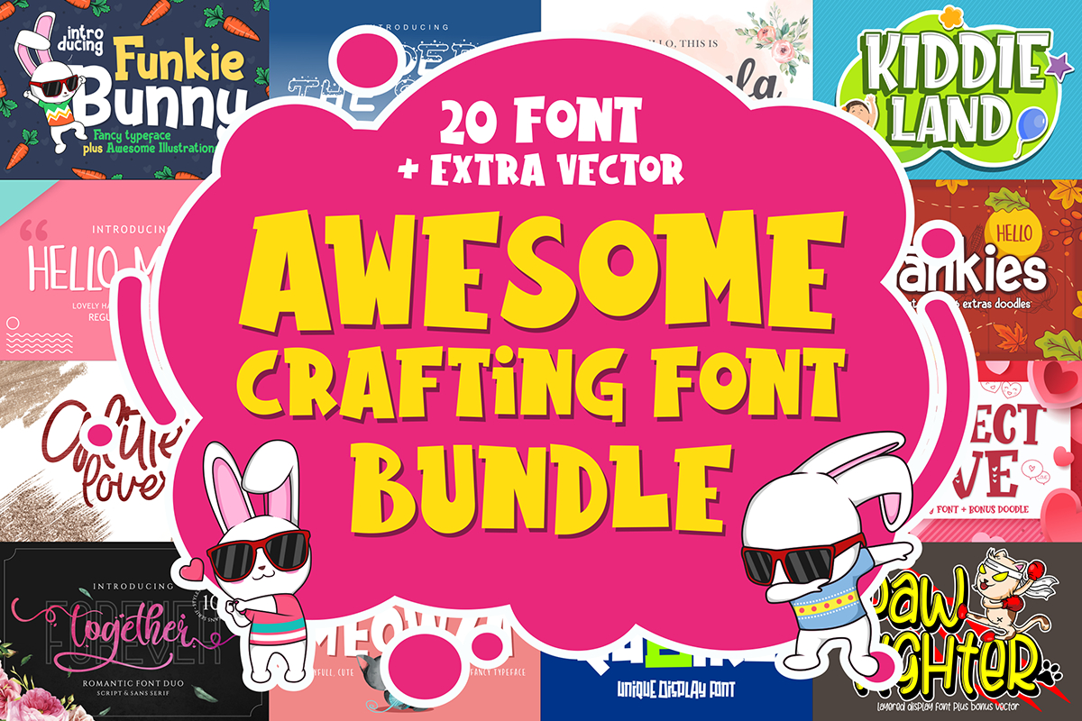 Awesome Crafting Font Bundle  Only $9 | Graphichoard intended for Agp Font Awesome Collection