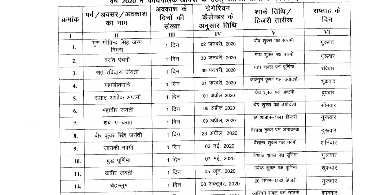 Bihar Government Calendar 2020 #Bharatpages with regard to Bihar Sarkar Holiday Calendar