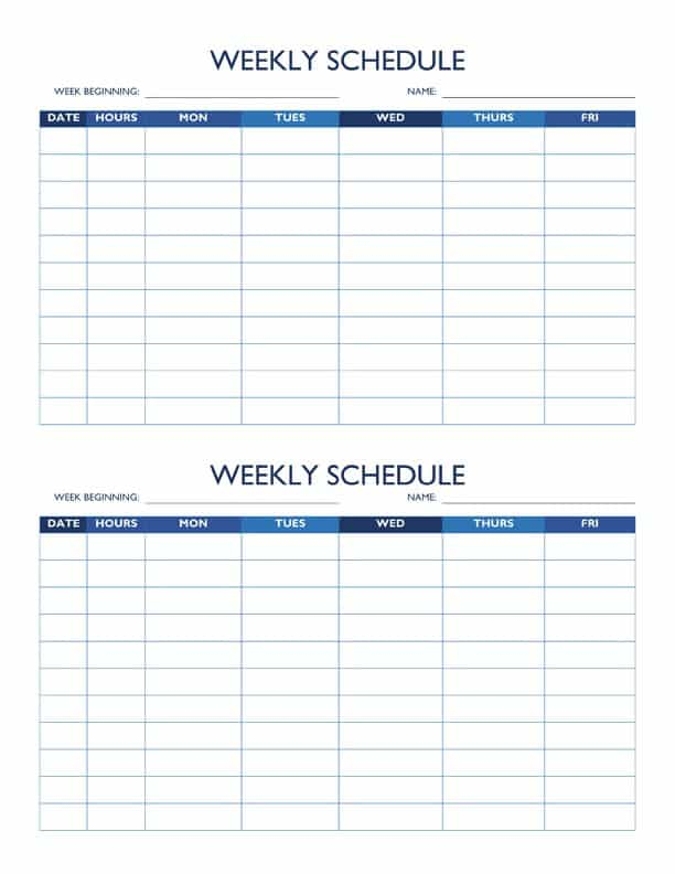 Blank 2 Week Schedule Calendar Template  Writingxml.web intended for Blank 2 Week Calendar