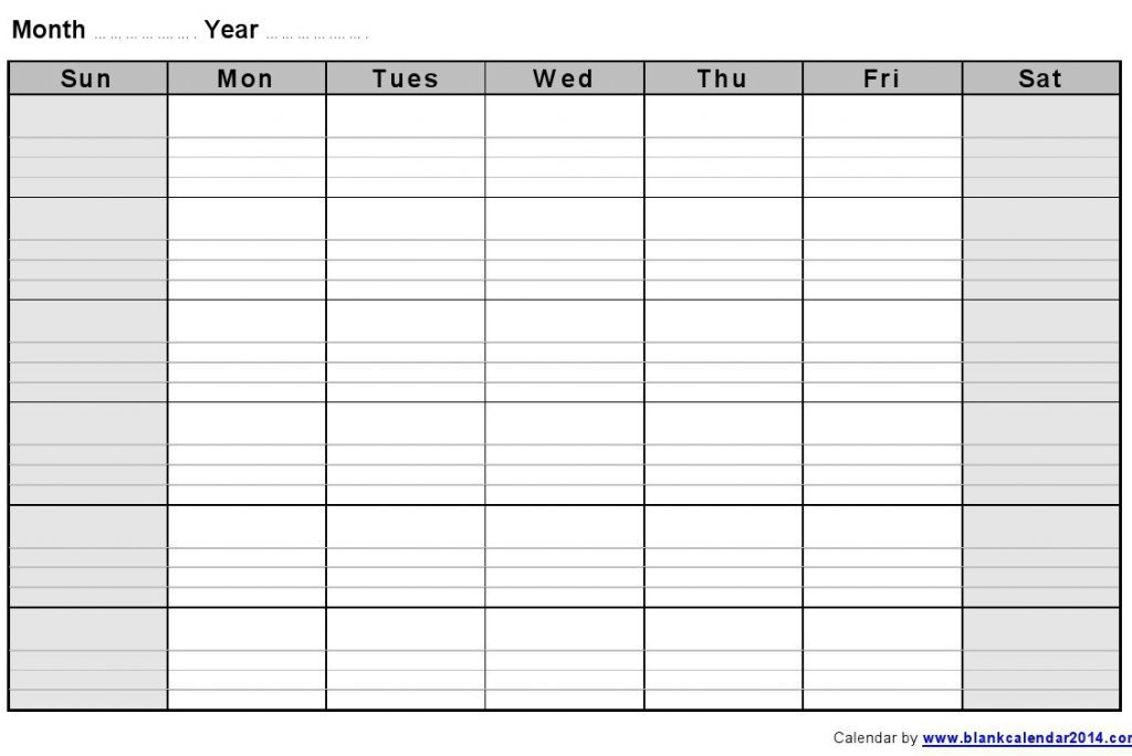 Blank Calendar With Lines  Printable Year Calendar for Full Page Blank Calendar