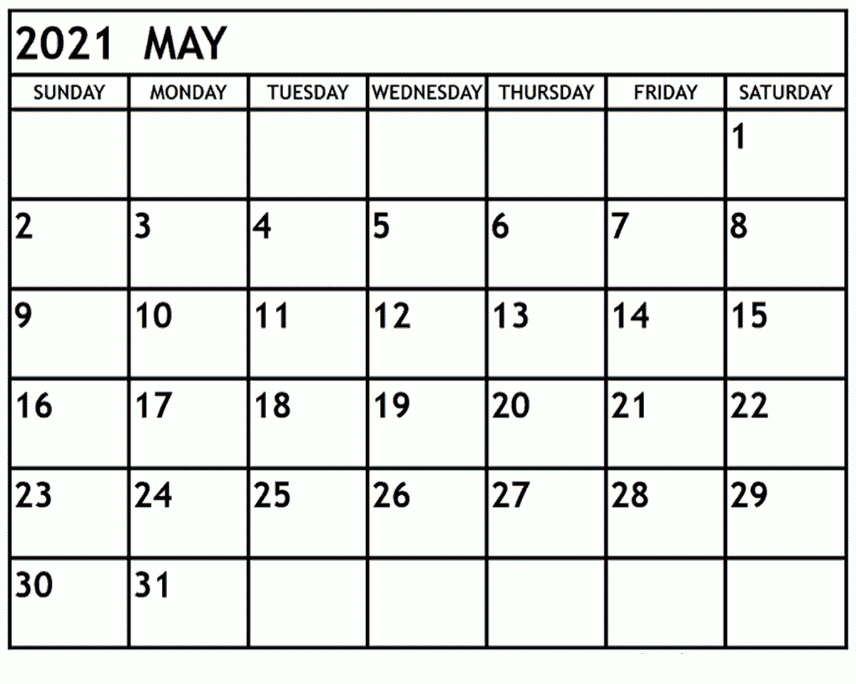 Blank May 2021 Calendar Editable  Thecalendarpedia pertaining to Blank Monthly Calendar 2021