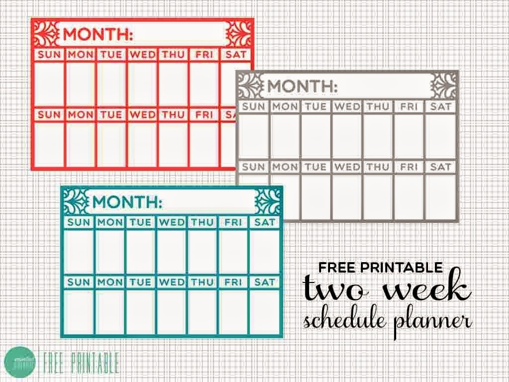 Blank Two Week Calendar Template  Calendar Inspiration Design in Two Week Calender