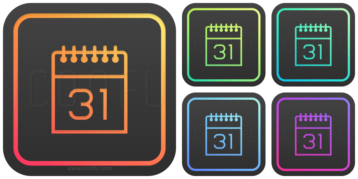 Calendar 31 Icon  Glow Style  Iconfu intended for Calendar Icon 16X16