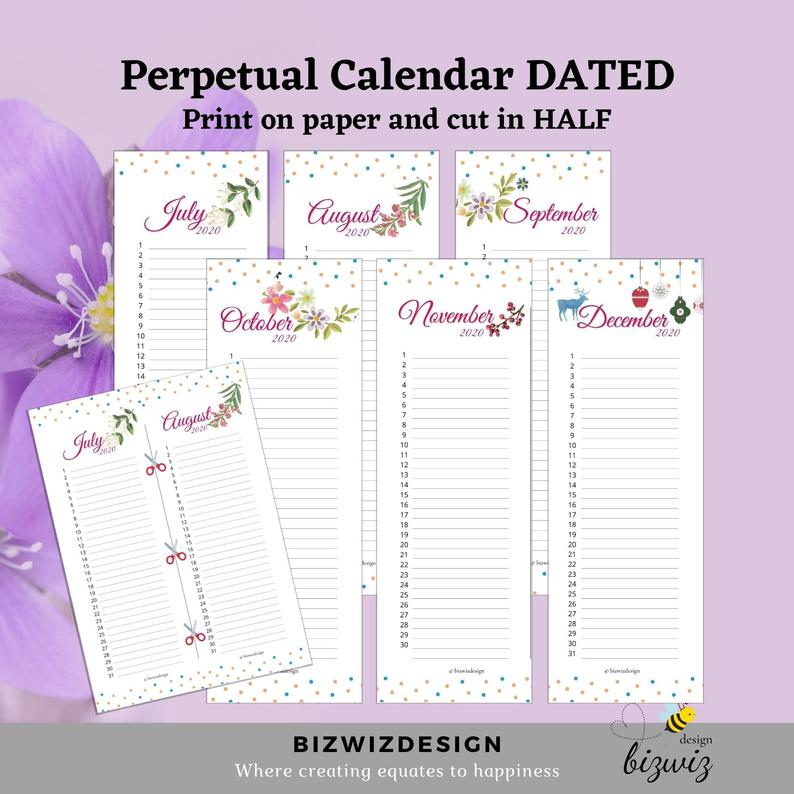 Calendar Bundle Perpetual Calendar Monthly 2020 Calendar within Perpetual Monthly Calendar