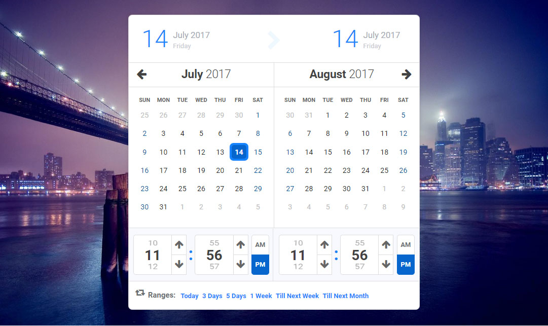 Calentim Jquery Date Time Range Picker within Qualtrics Date Range Picker