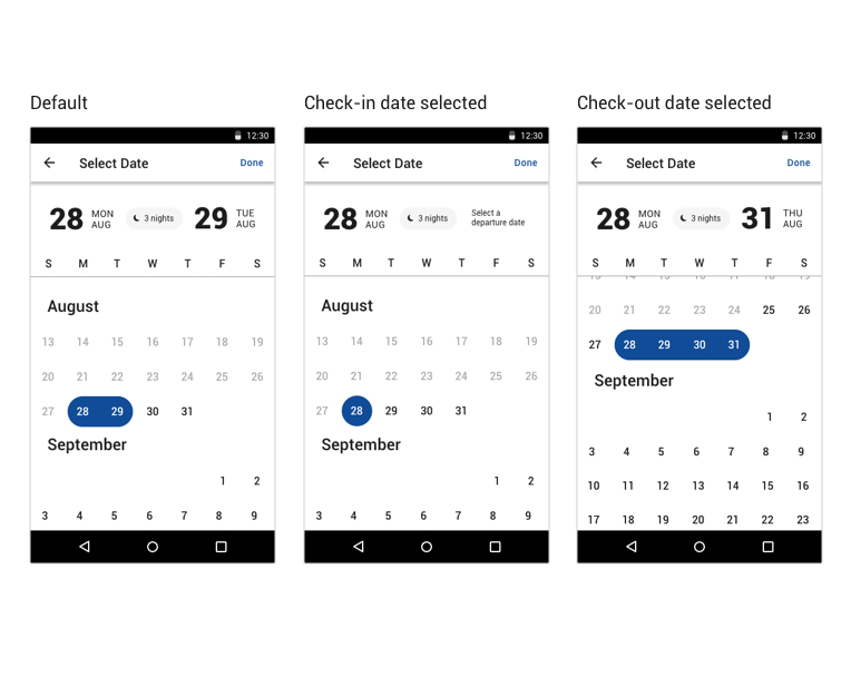 Date Picker | Fractal throughout Range Picker Android