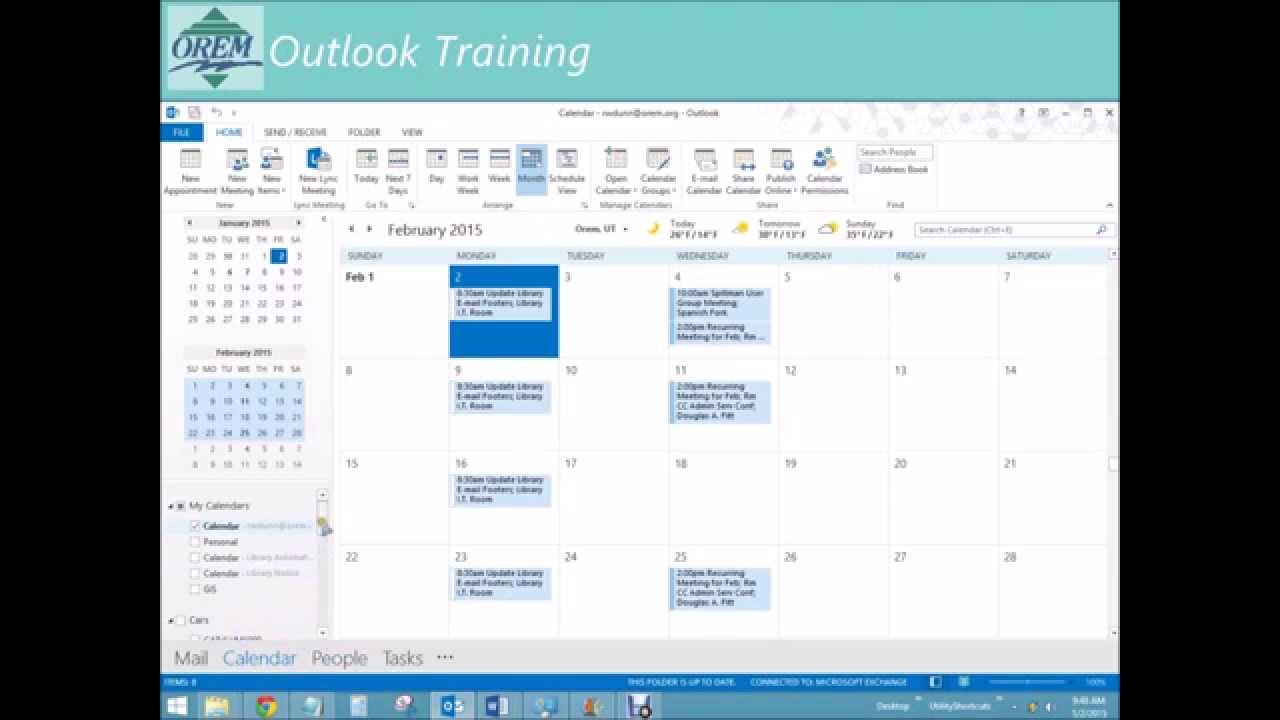 Desktop Outlook 2013: Calendars, Part 5  Youtube inside Outlook Desktop Calendar