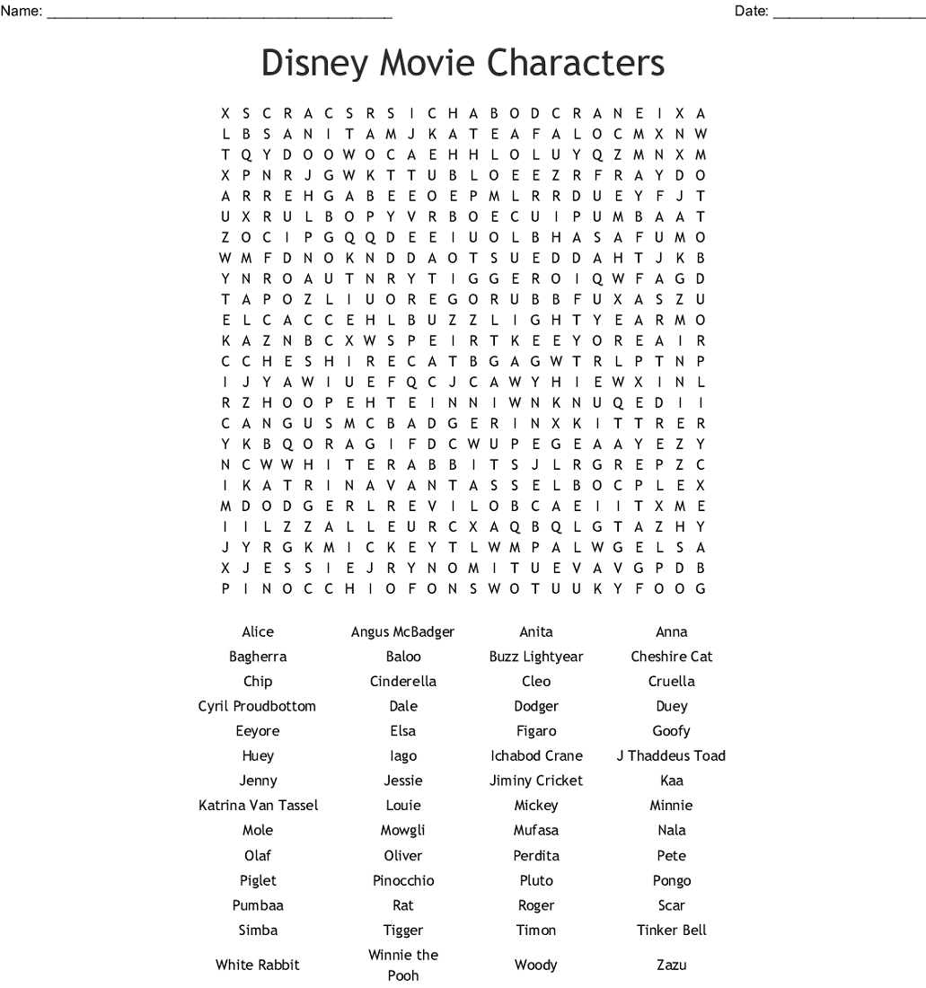 Disney Word Search Puzzles To Print | 101 Activity regarding Disney Movies Word Search