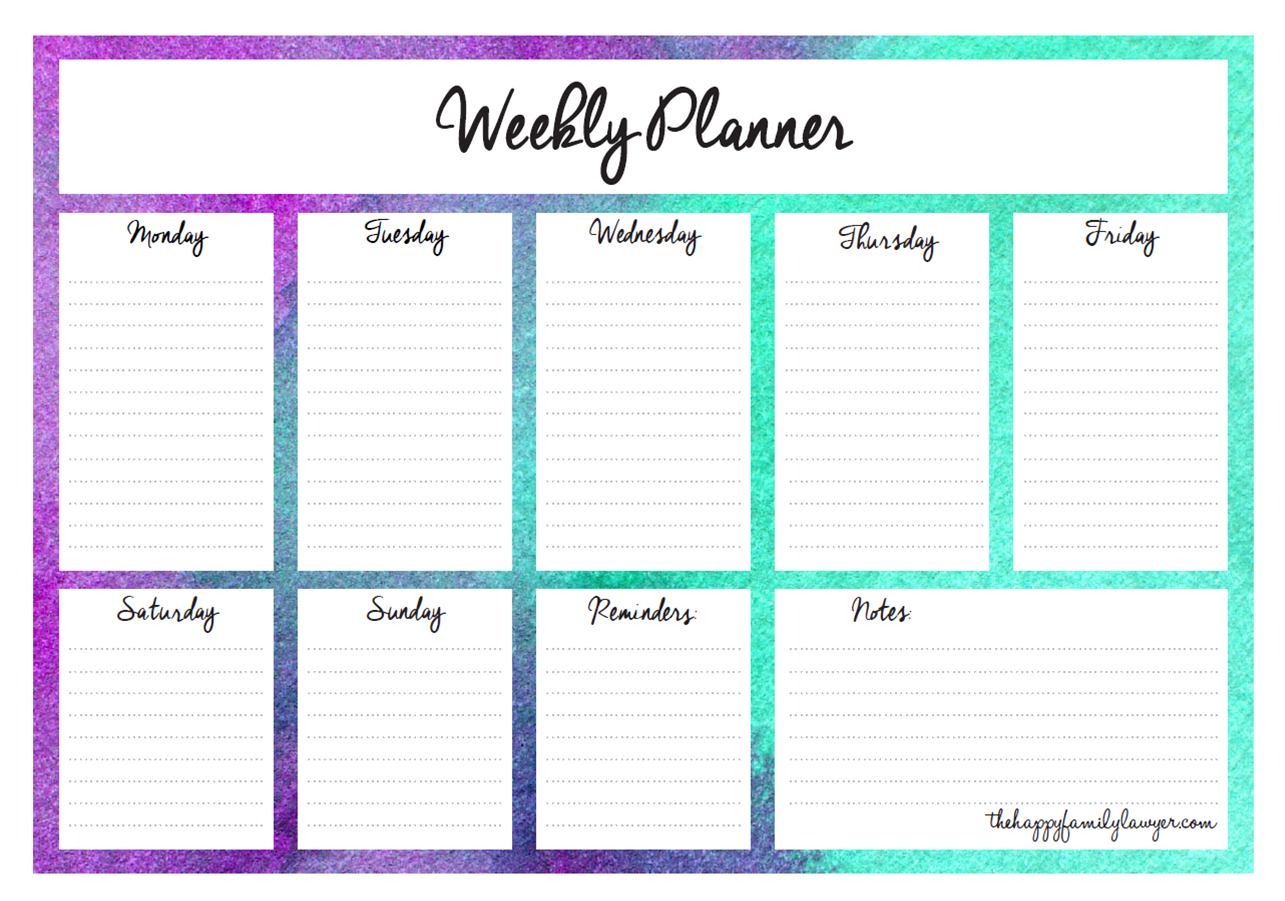 Download Your Free Weekly Planners Now 5 Designs To with regard to 7 Day Planner Template