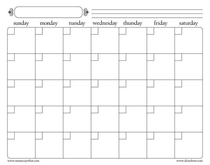 Dropbox  Blank_Calendar_11X14 | Blank Calendar, Blank intended for Full Page Blank Calendar