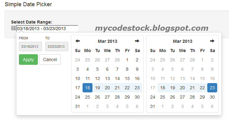 Easy To Use Bootstrap Date Range Picker  Mycodestock inside Qualtrics Date Range Picker