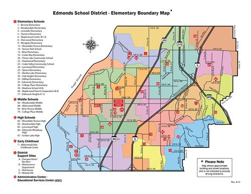 Elementary School Boundary Map  Edmonds School District intended for Edmond Ok School Calendar