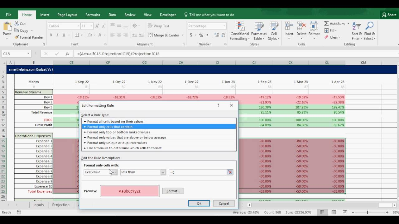 Excel Budget Vs. Actual Monthly Tracking Template  Youtube regarding Excel Monthly Tracker Template