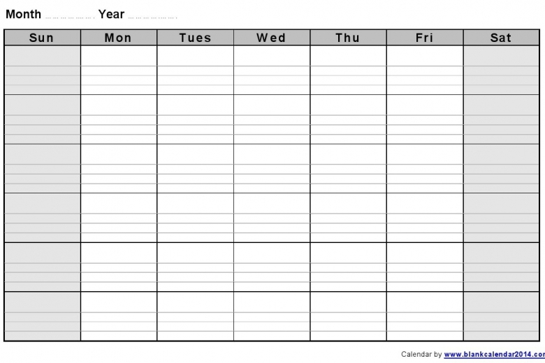 Fill In Printable Monthly Calendar :Free Calendar Template inside Fill In The Blank Calendar