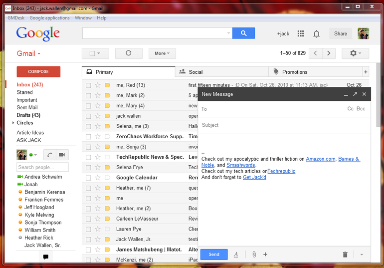 Five Free Gmailfriendly Email Desktop Clients  Techrepublic with Google Calendar Desktop App