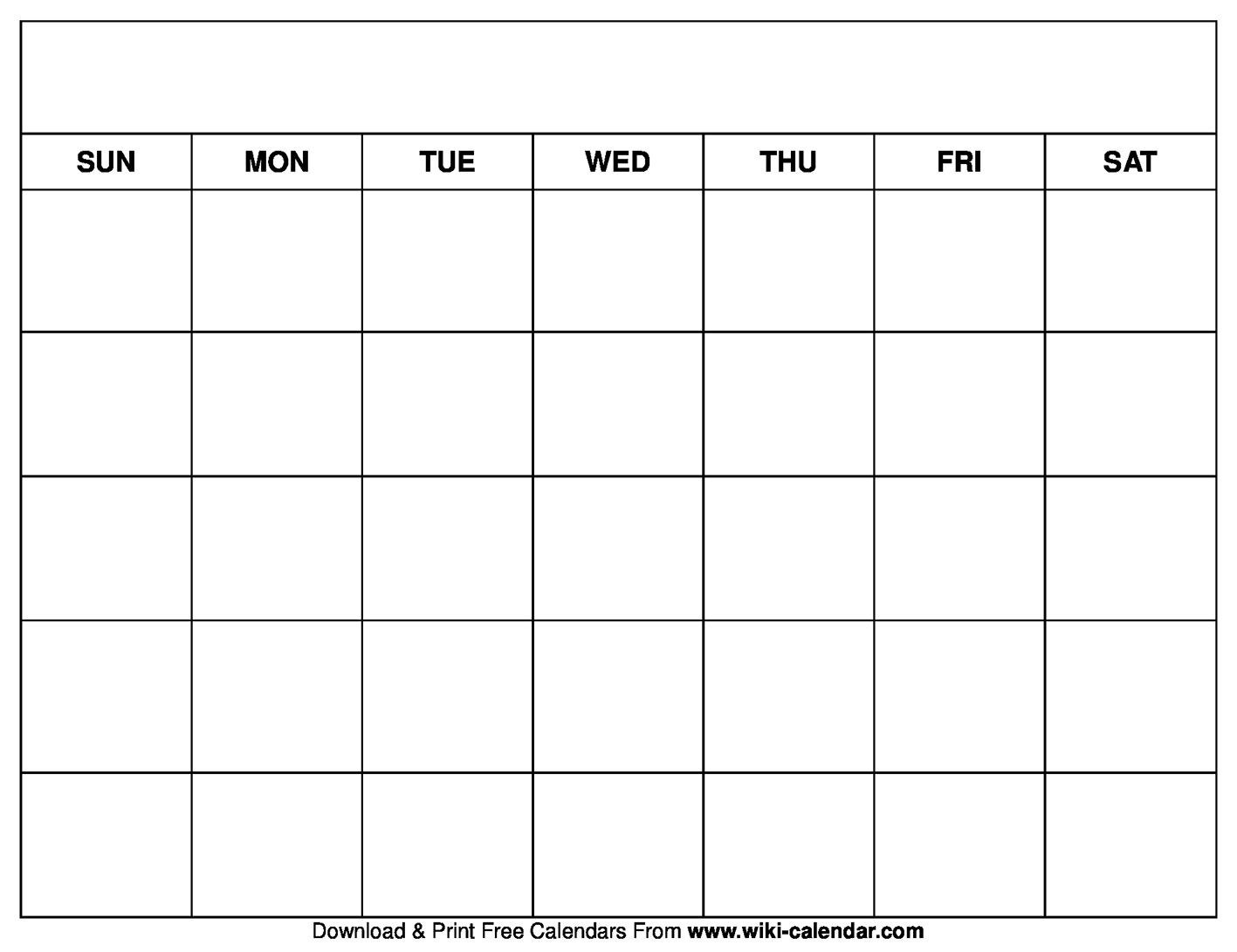 Free Fill In Blank Calendar Templates | Get Your Calendar for Fill In The Blank Calendar