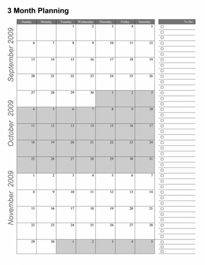 Free Printable Blank 3 Month Calendar  Template Calendar intended for Blank 3 Month Calendar