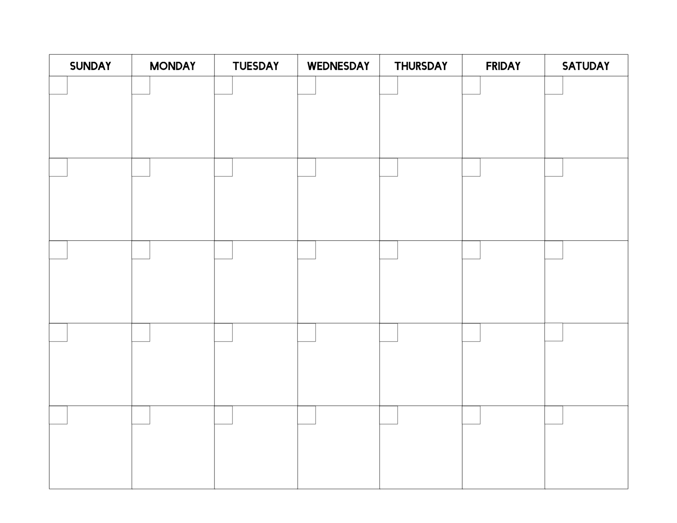 Free Printable Blank Calendar Template  Paper Trail Design intended for Blank 5 Day Calendar