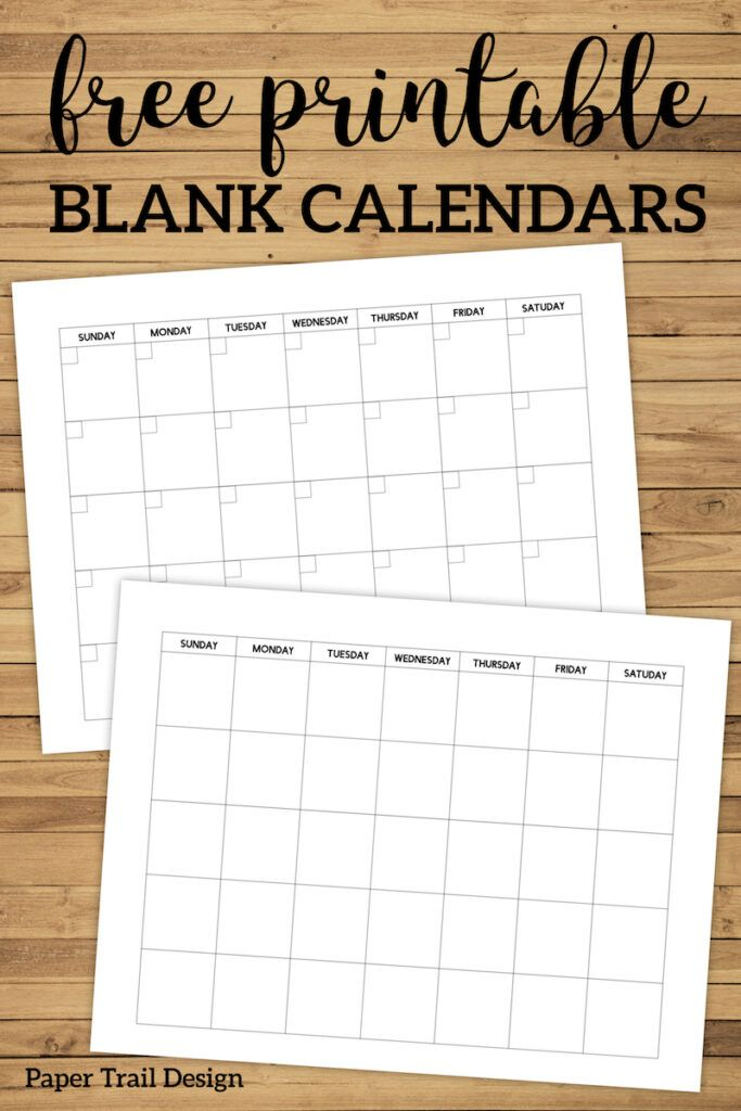 Free Printable Blank Calendar Template | Paper Trail inside Fill In The Blank Calendar