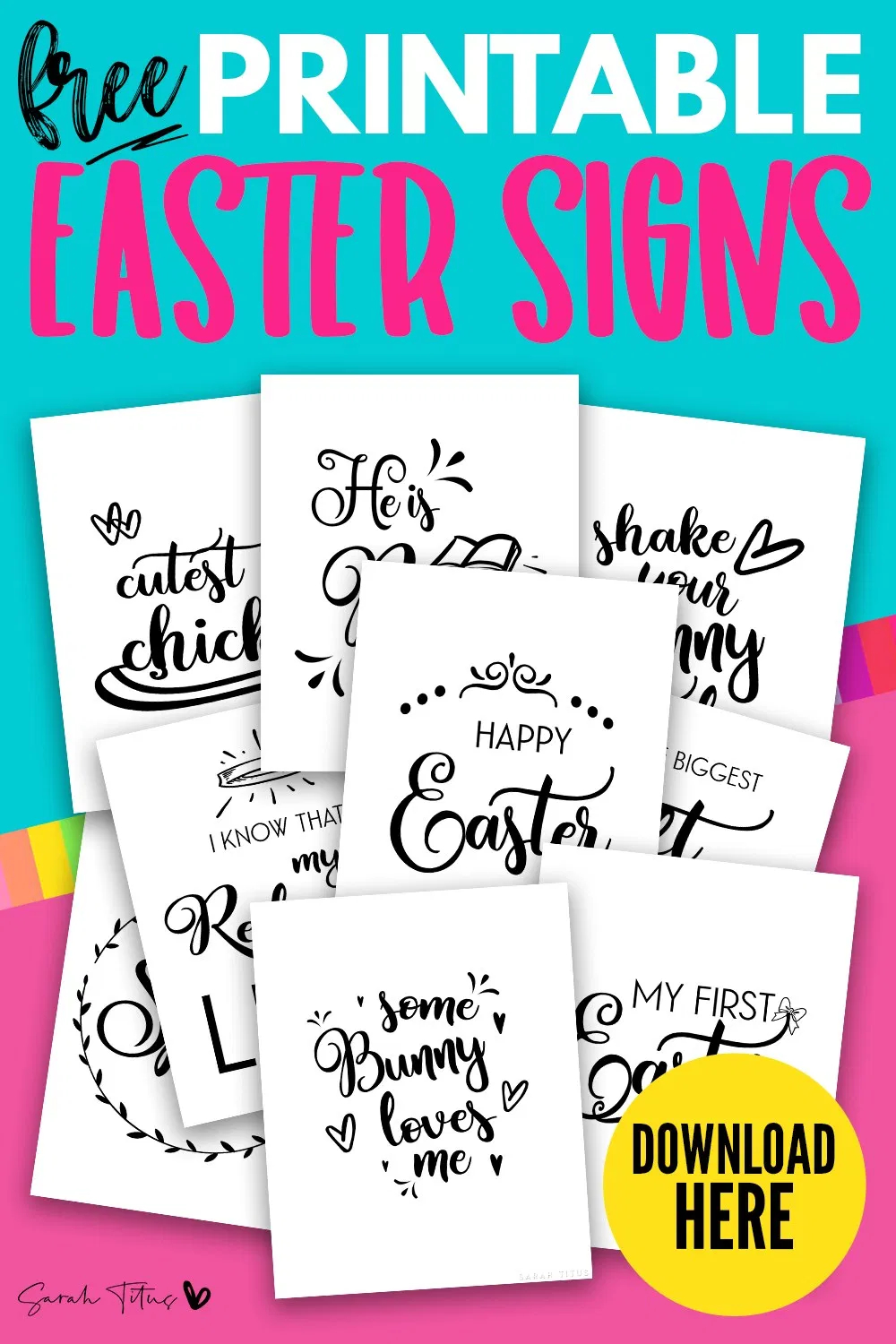 Free Printable Easter Signs | Free Printables, Easter for Sarah Titus Printables