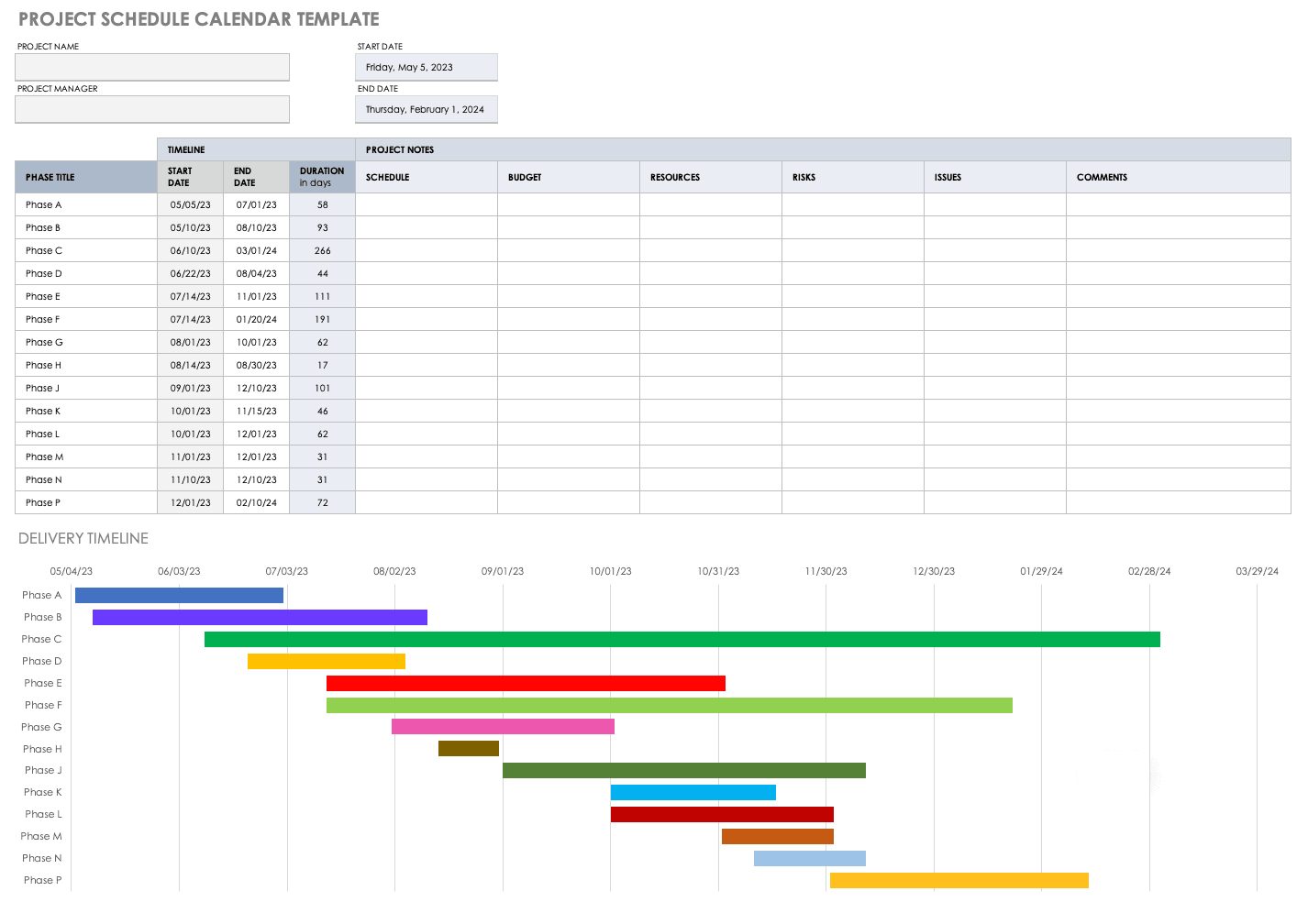 Free Project Calendar Templates | Smartsheet with regard to Multi Month Calendar Template