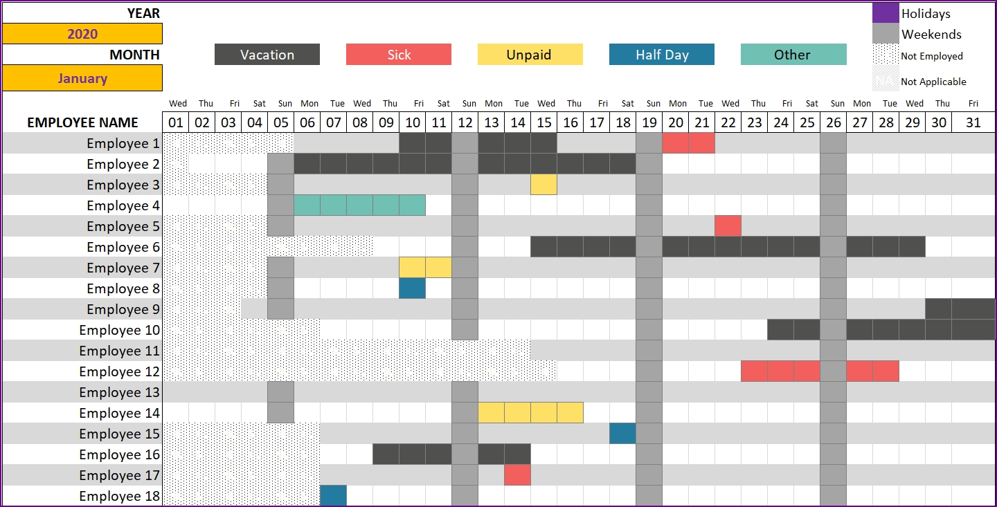 Free Vacation Plan Excel 2021 | Calendar Template Printable for 2021 Pto Calendar Template Excel