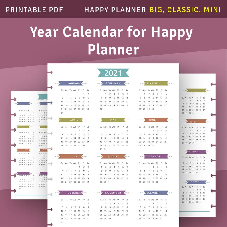 Happy Planner Year At A Glance Calendar Template Printable pertaining to Year At A Glance Calendar Template