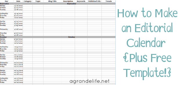 How To Make An Editorial Calendar + Free Template within Google Docs Editorial Calendar Template
