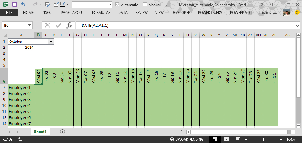 How To Make Automatic Calendar In Excel throughout Calendar Control Excel