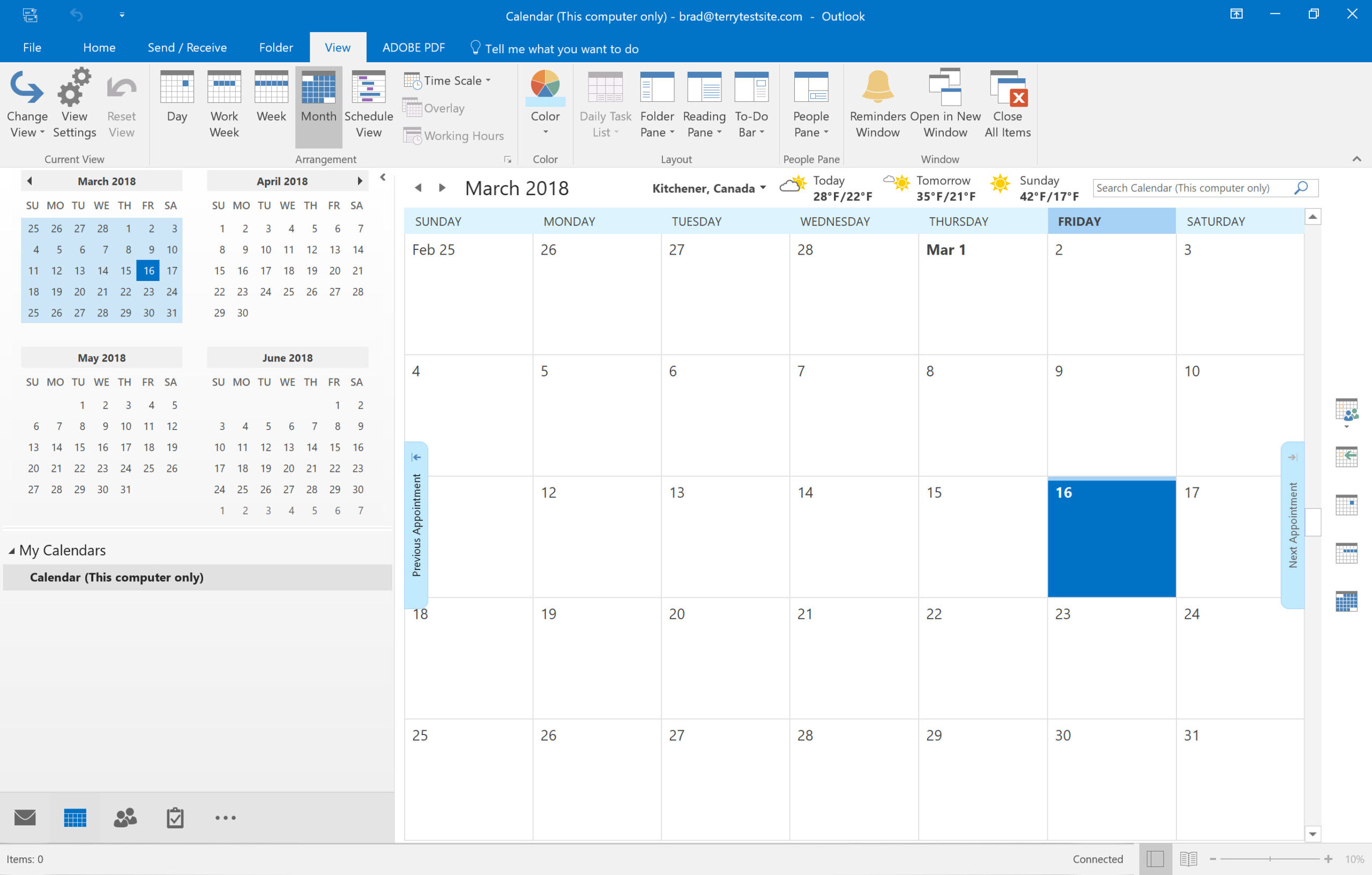 How To View And Customise Calendars In Outlook 2016 pertaining to Outlook Desktop Calendar