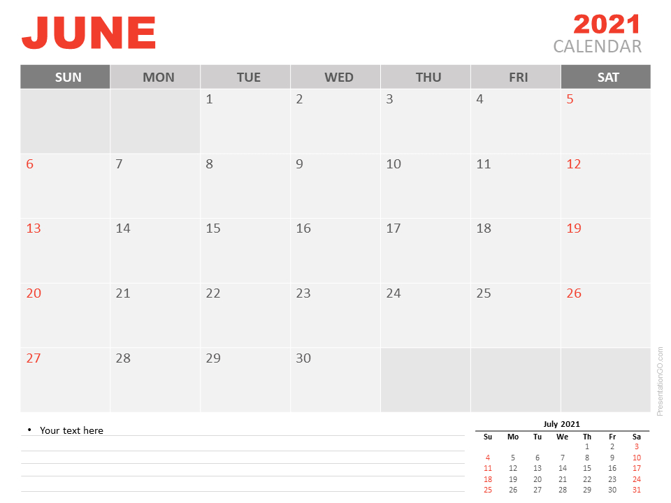 June 2021 Calendar For Powerpoint And Google Slides with Google Printable Monthly Calendar 2021