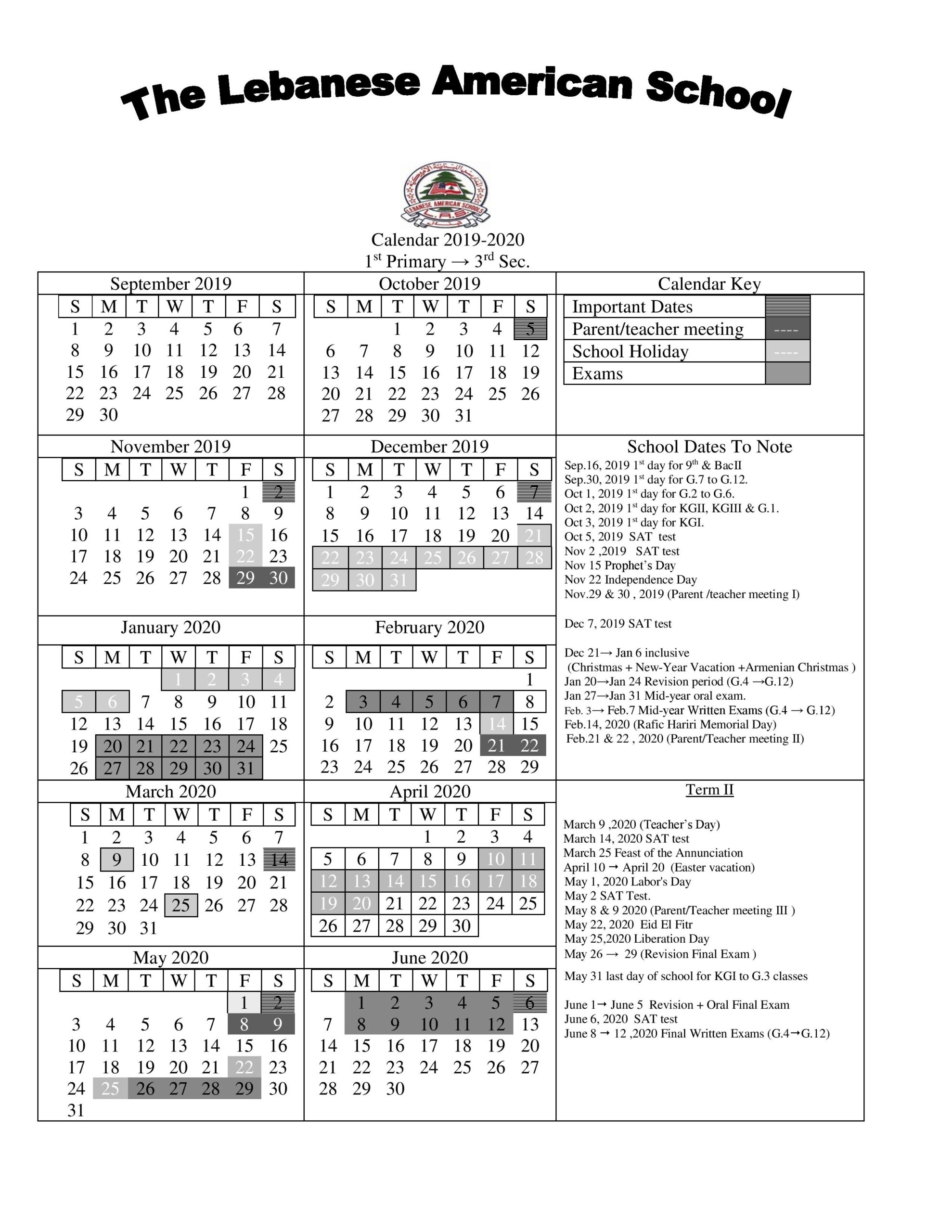 Lebanese American Schools intended for American School Of Doha Calendar