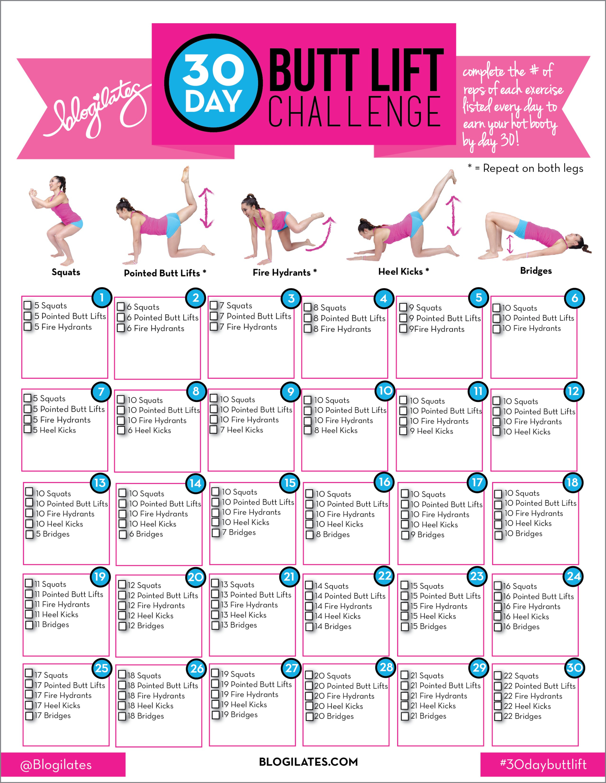 Luxury 30 Day Squat Challenge Printable Calendar for Printable 30 Day Calendar